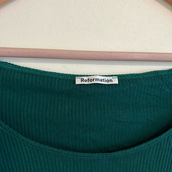 Reformation Women’s Nala Top Off The Shoulder Long Sleeve Size XS Ribbed Knit - Picture 2 of 7